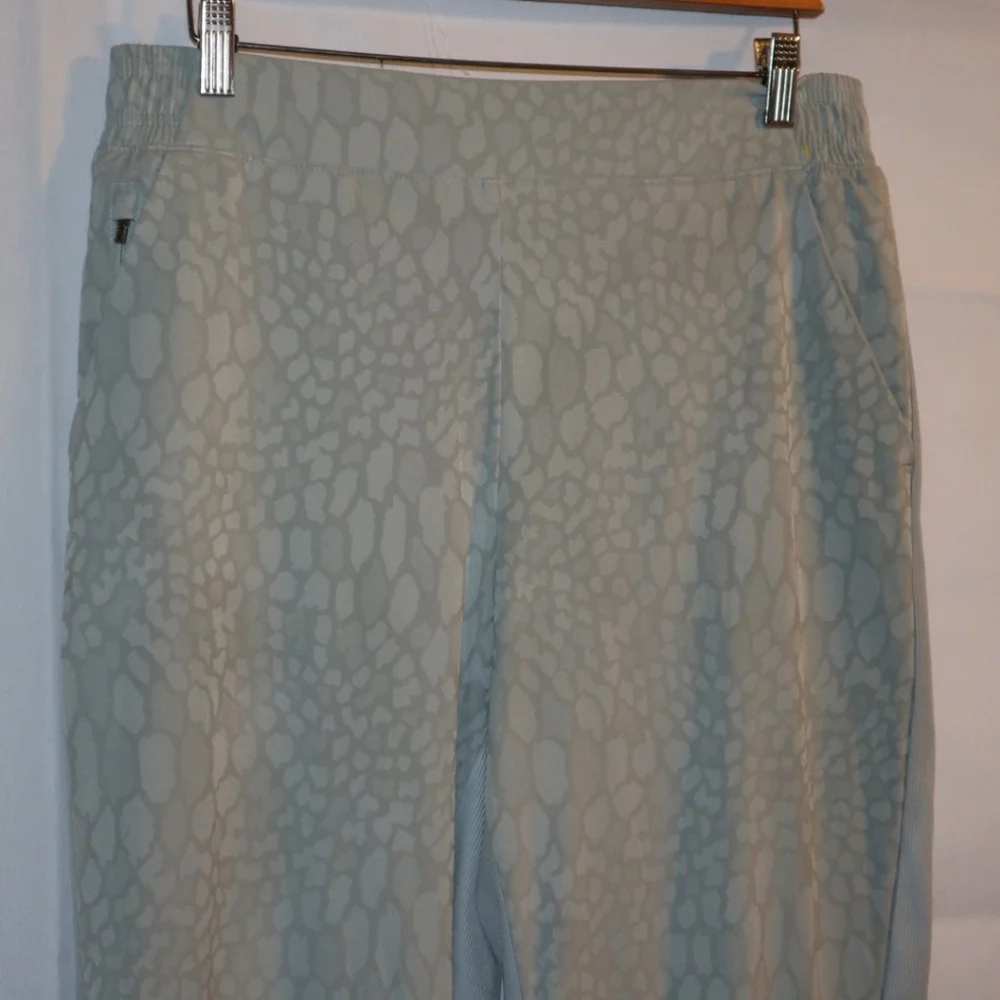 Athleta Brooklyn Lined Textured Jogger Pants Lined Serpentine Coast Green Sz 12 - Picture 8 of 12